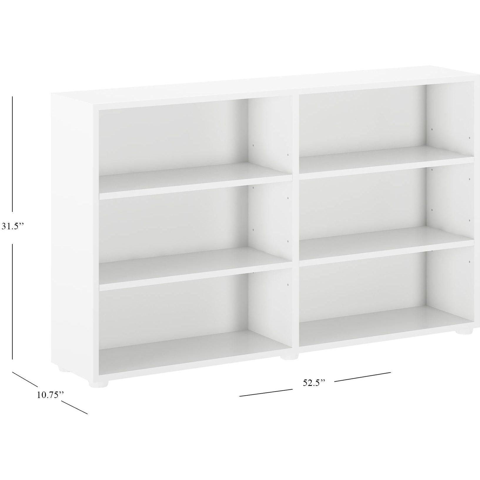 Maxtrix Double Low 6 Shelf Bookcase