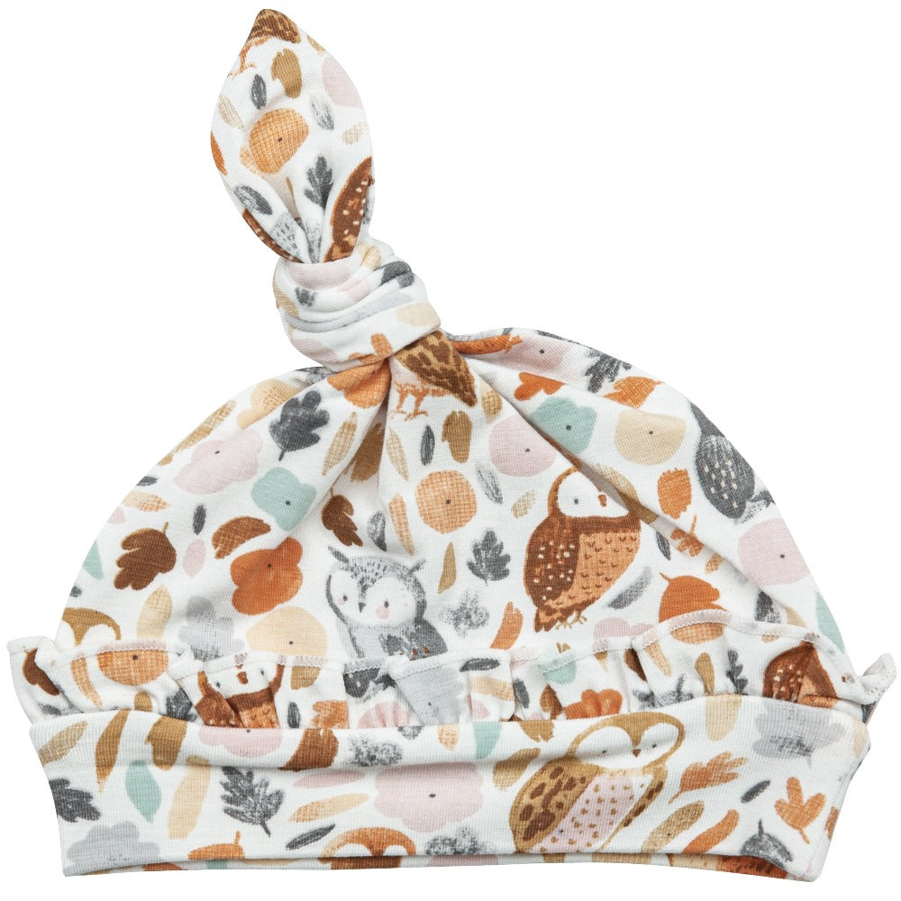 Angel Dear Autumn Owls Ruffle Knotted Hat