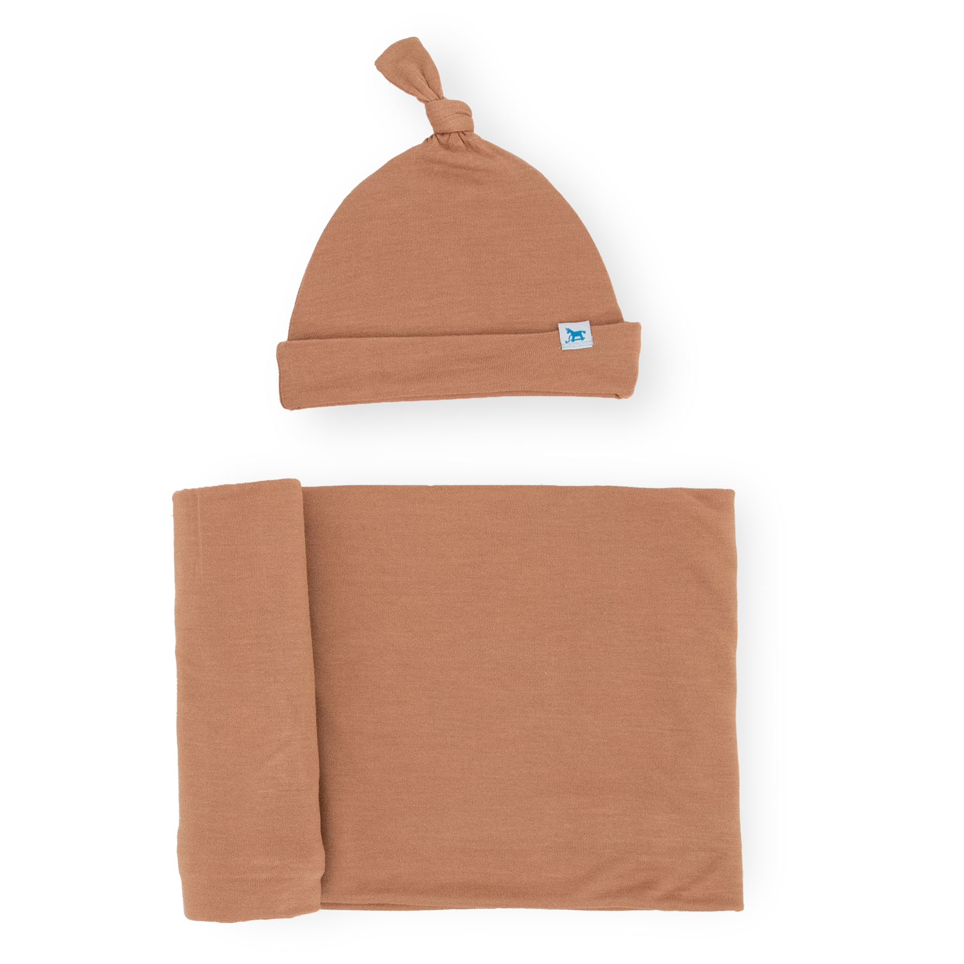 Little Unicorn Stretch Knit Swaddle and Hat Set | Terracotta