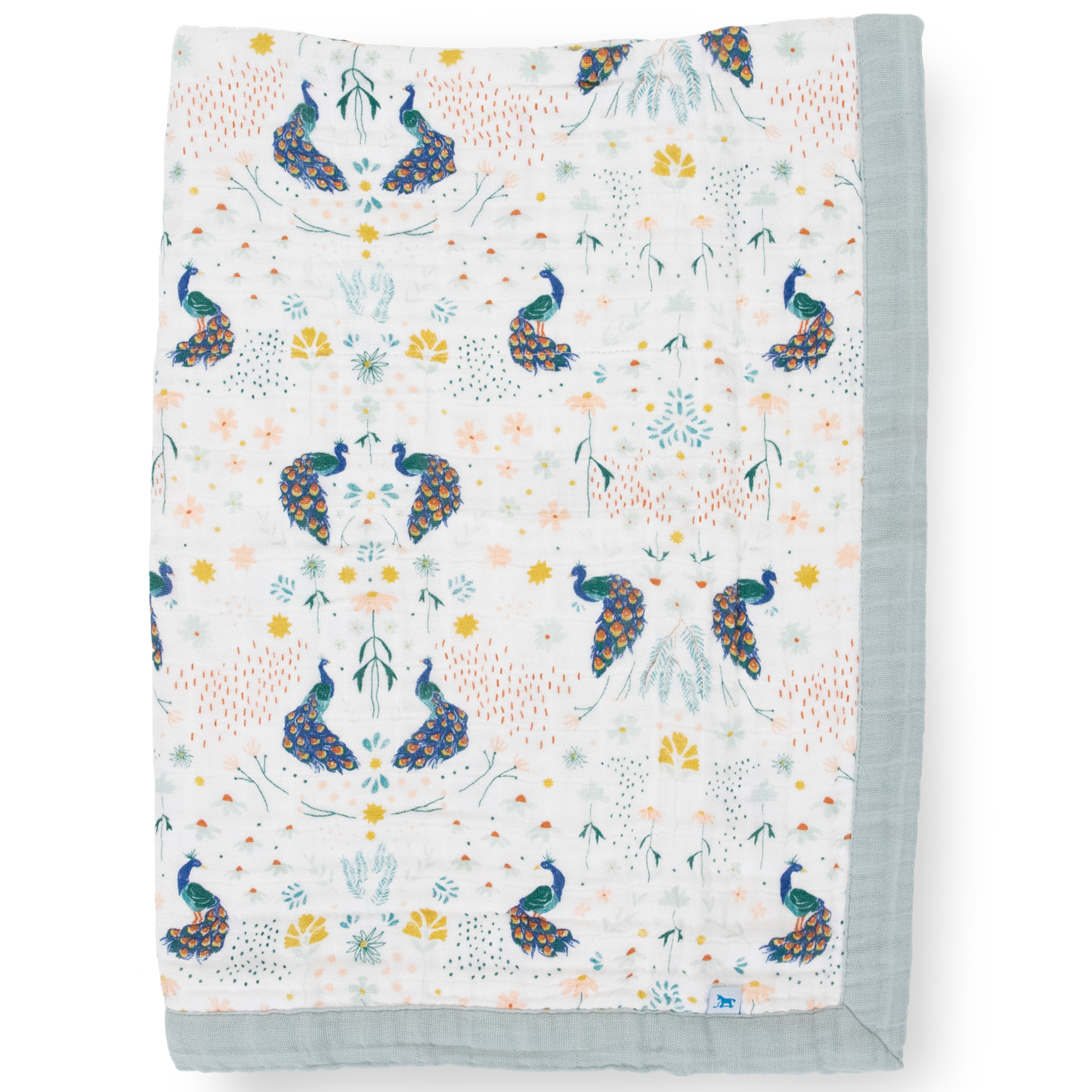 Little Unicorn Cotton Muslin Baby Quilt | Peacock