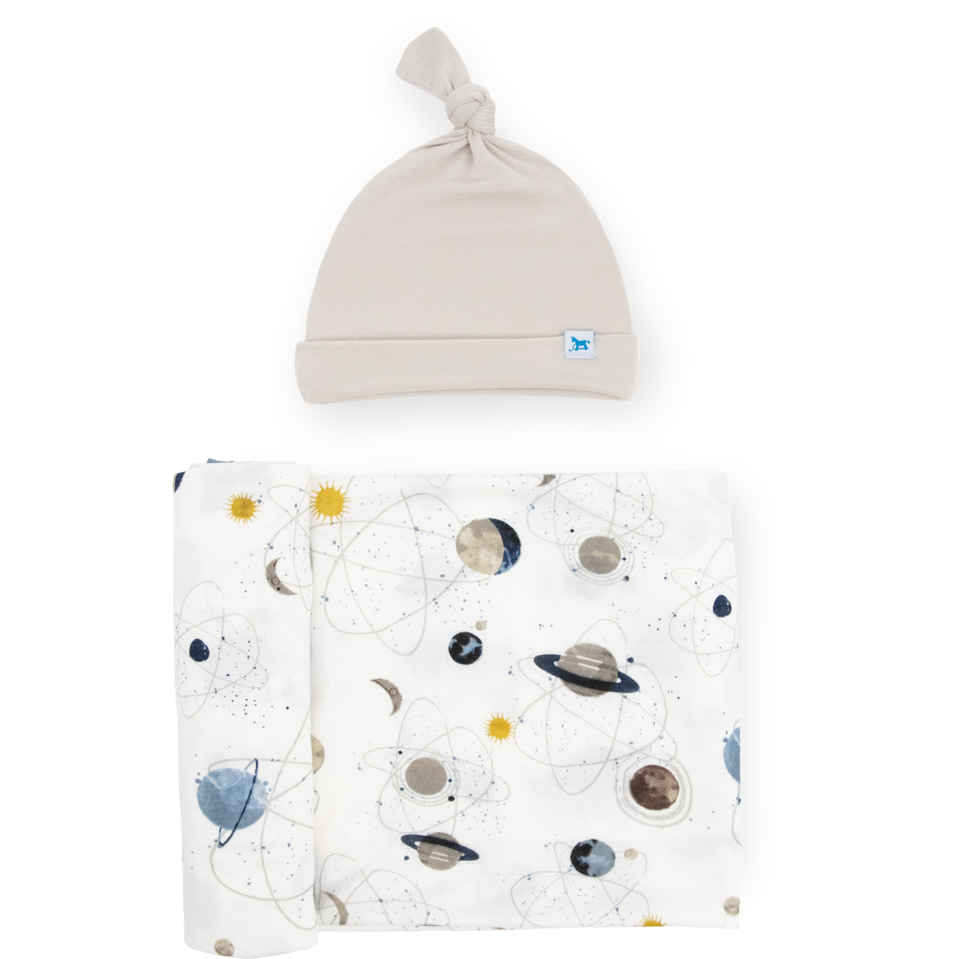 Little Unicorn Stretch Knit Swaddle and Hat Set | Planets