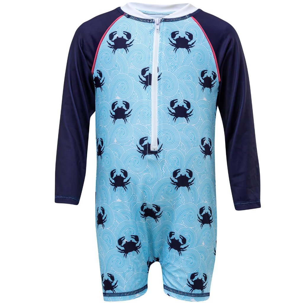 Snapper Rock Blue Crab Long Sleeve Sunsuit