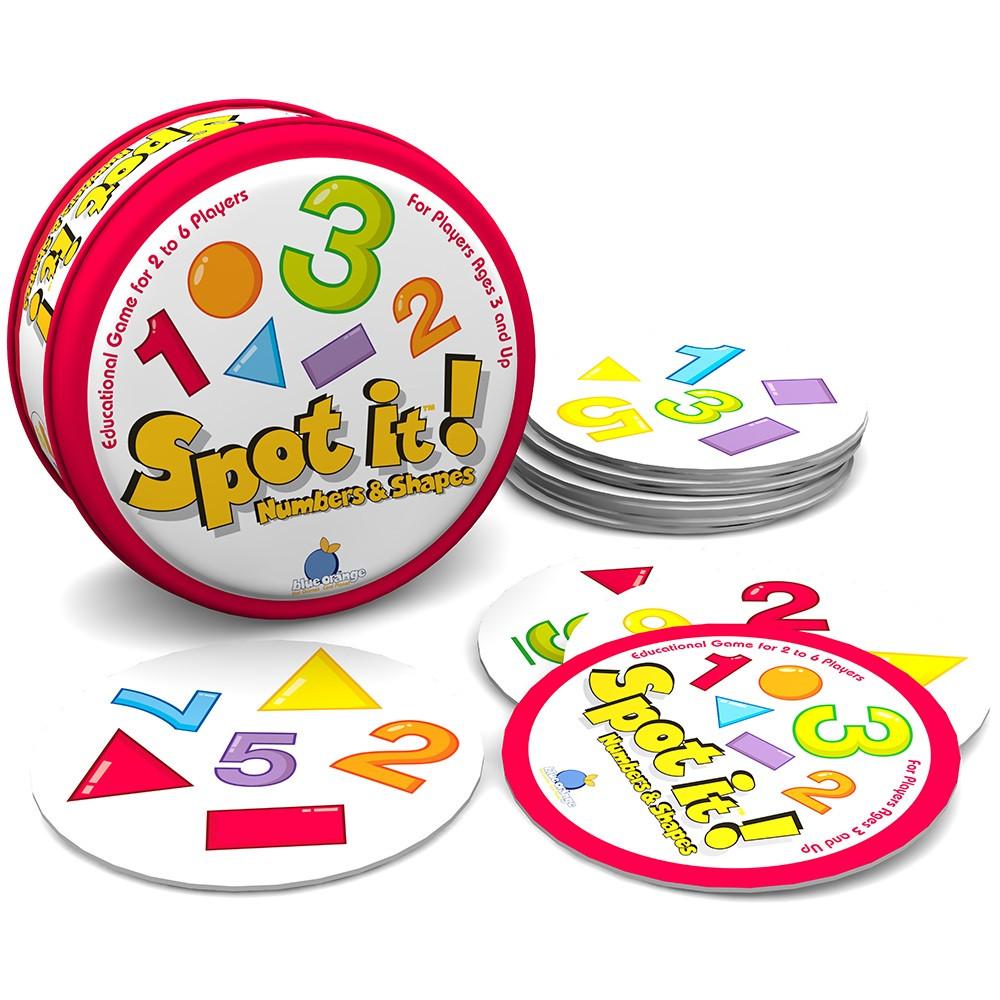 Blue Orange Spot It! Numbers & Shapes