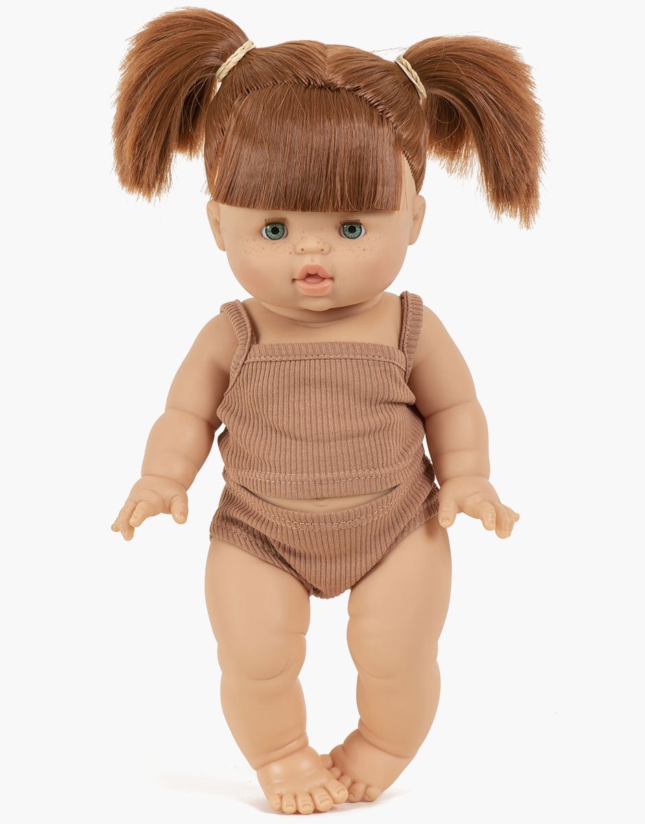 Minikane Les P’tits Basiques – Dessous fille en maille côtelée Cassonade