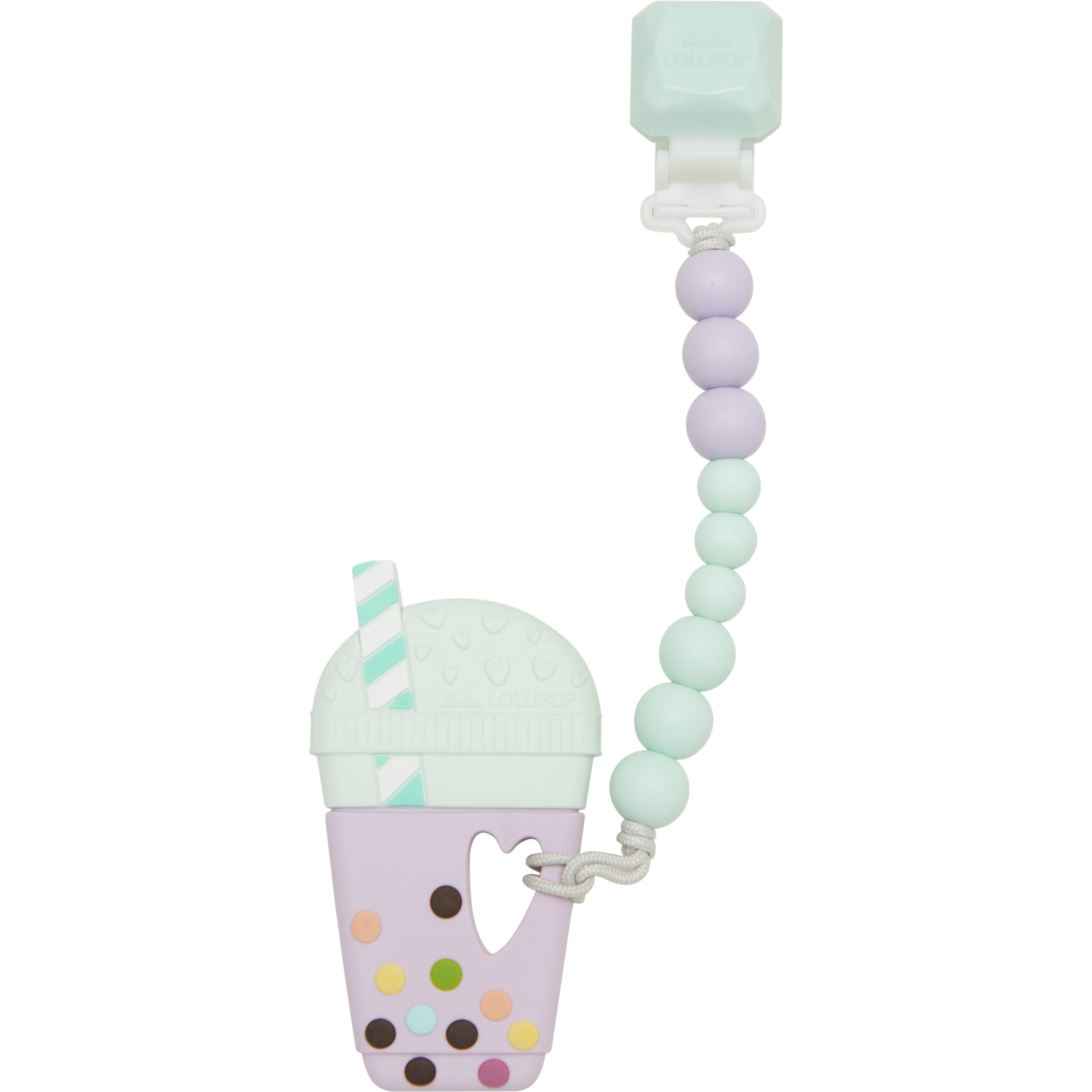 Loulou Lollipop Taro Bubble Tea Teether Set Gem | Lilac Mint