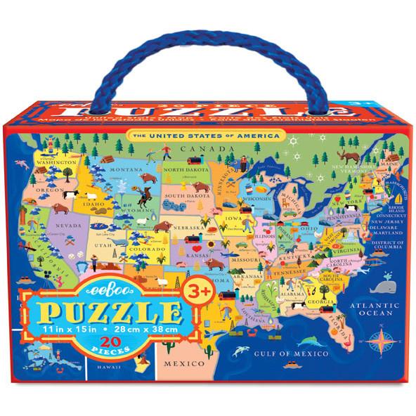 Eeboo 20-piece Puzzle USA Map