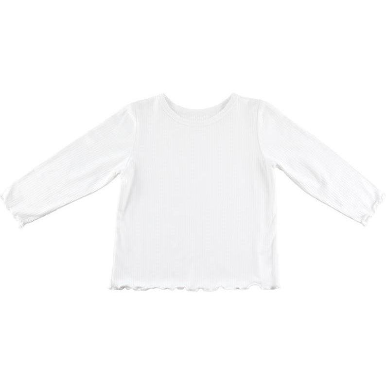 Florence Eiseman White Rib Long Sleeve Knit Shirt