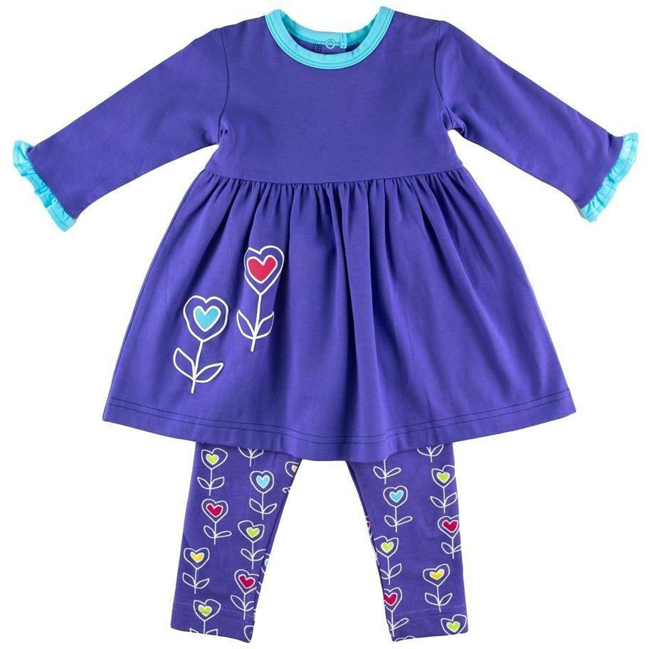 Florence Eiseman Dress with Heart Flowers, Heart Printed Leggings