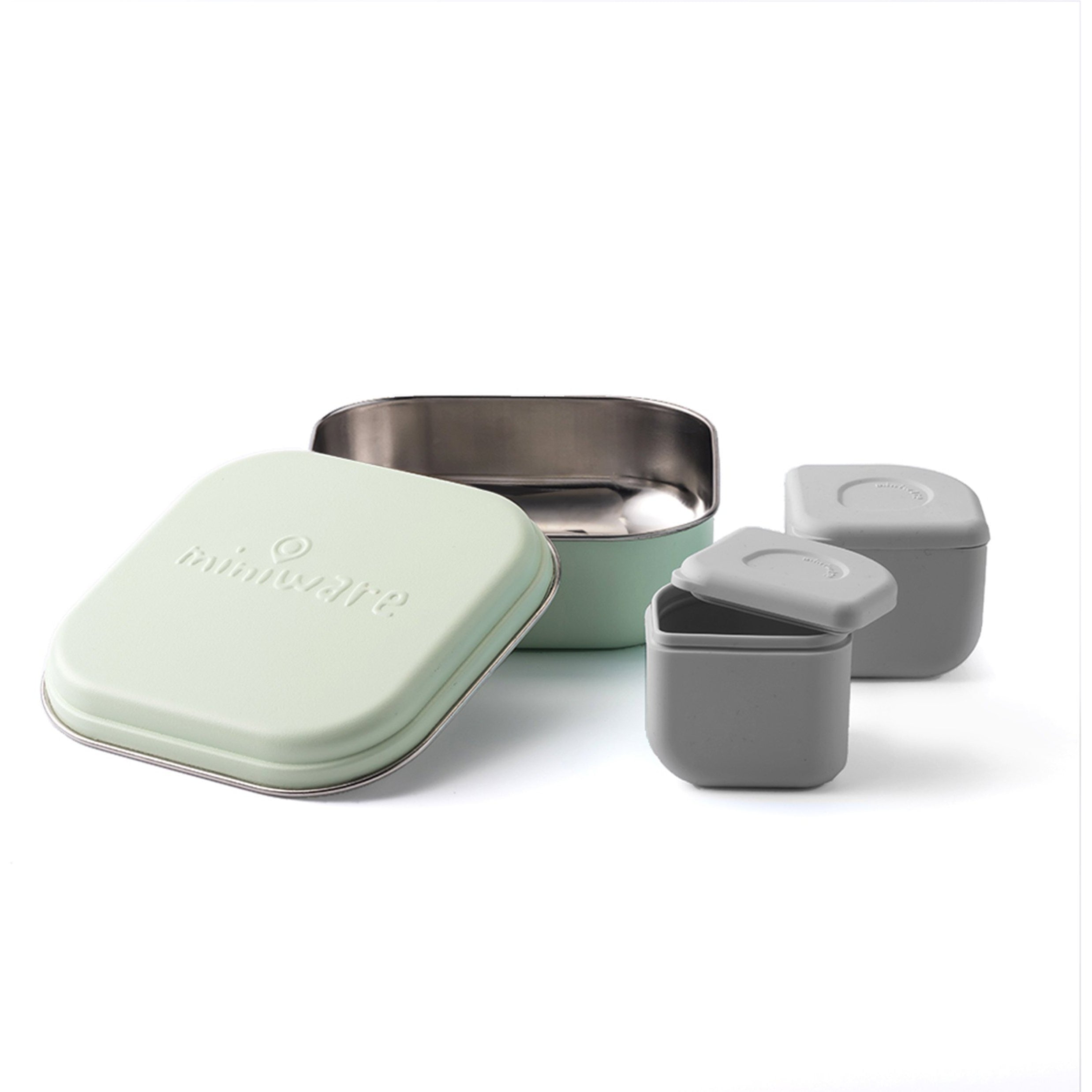 Miniware Grow Bento Set | Key Lime + Dove Grey