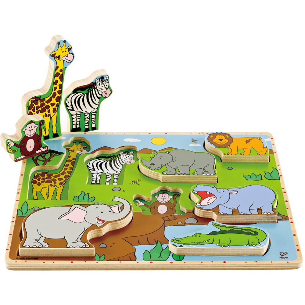 Hape Stand-Up Puzzle Wild Animals
