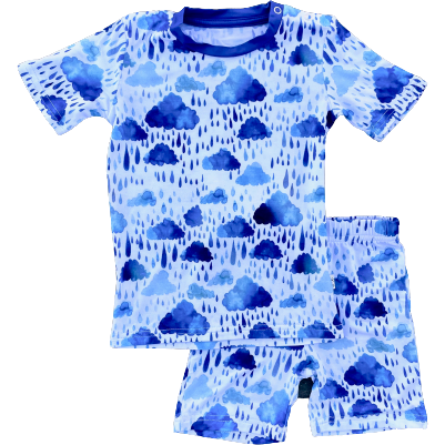 Kozi & Co. Little Kids Short Sleeve Set | Rainclouds