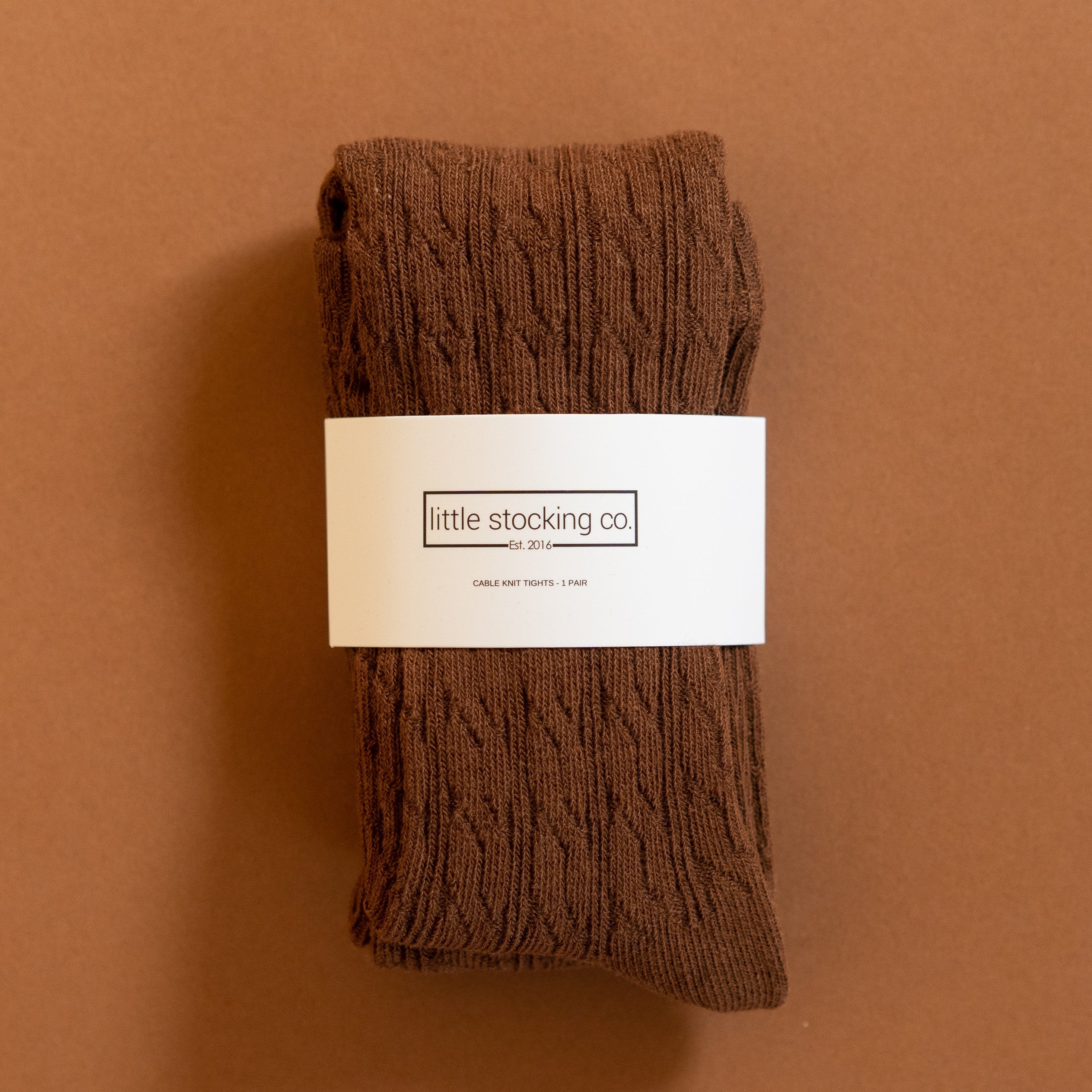 Little Stocking Co. Chocolate Cable Knit Tights