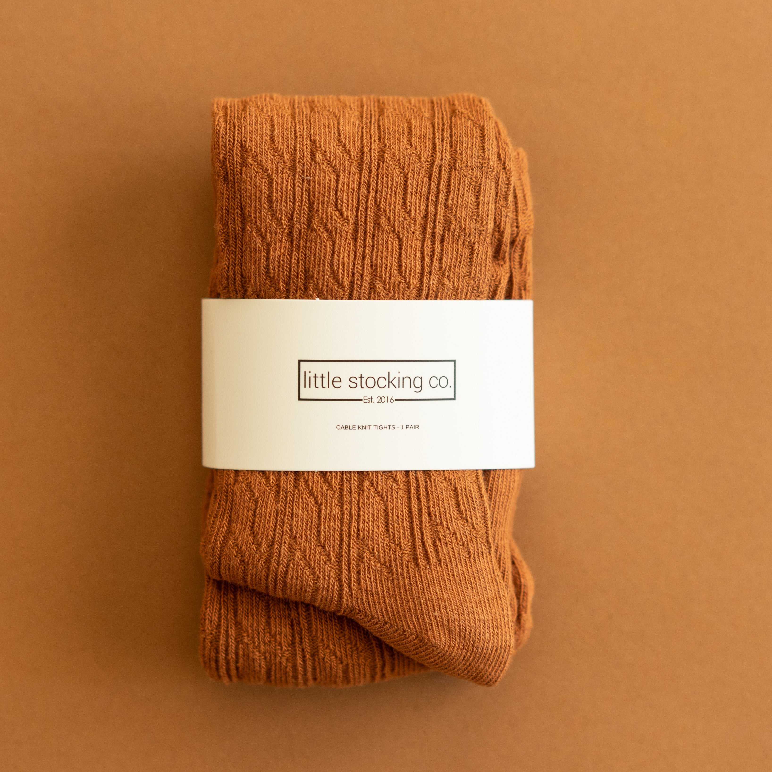 Little Stocking Co. Sugar Almond Cable Knit Tights