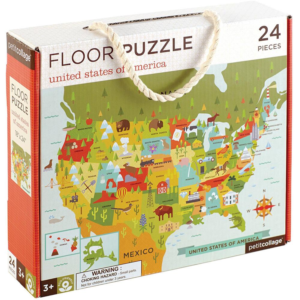 Petit Collage Floor Puzzle USA
