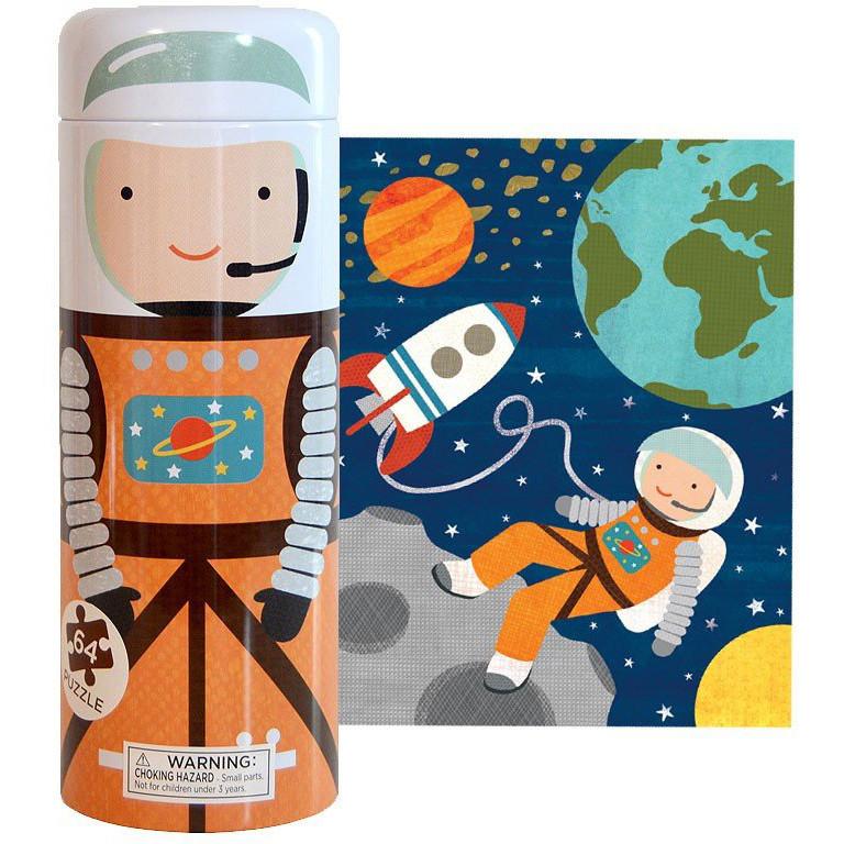 Petit Collage 64-piece Puzzle & Coin Bank Into Space