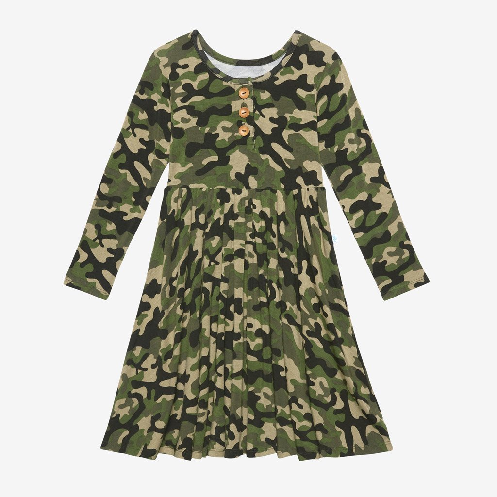 Cadet Long Sleeve Henley Twirl Dress