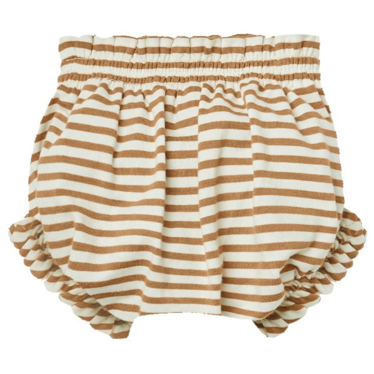 Quiincy Mae Gathered Bloomer | Walnut Stripe