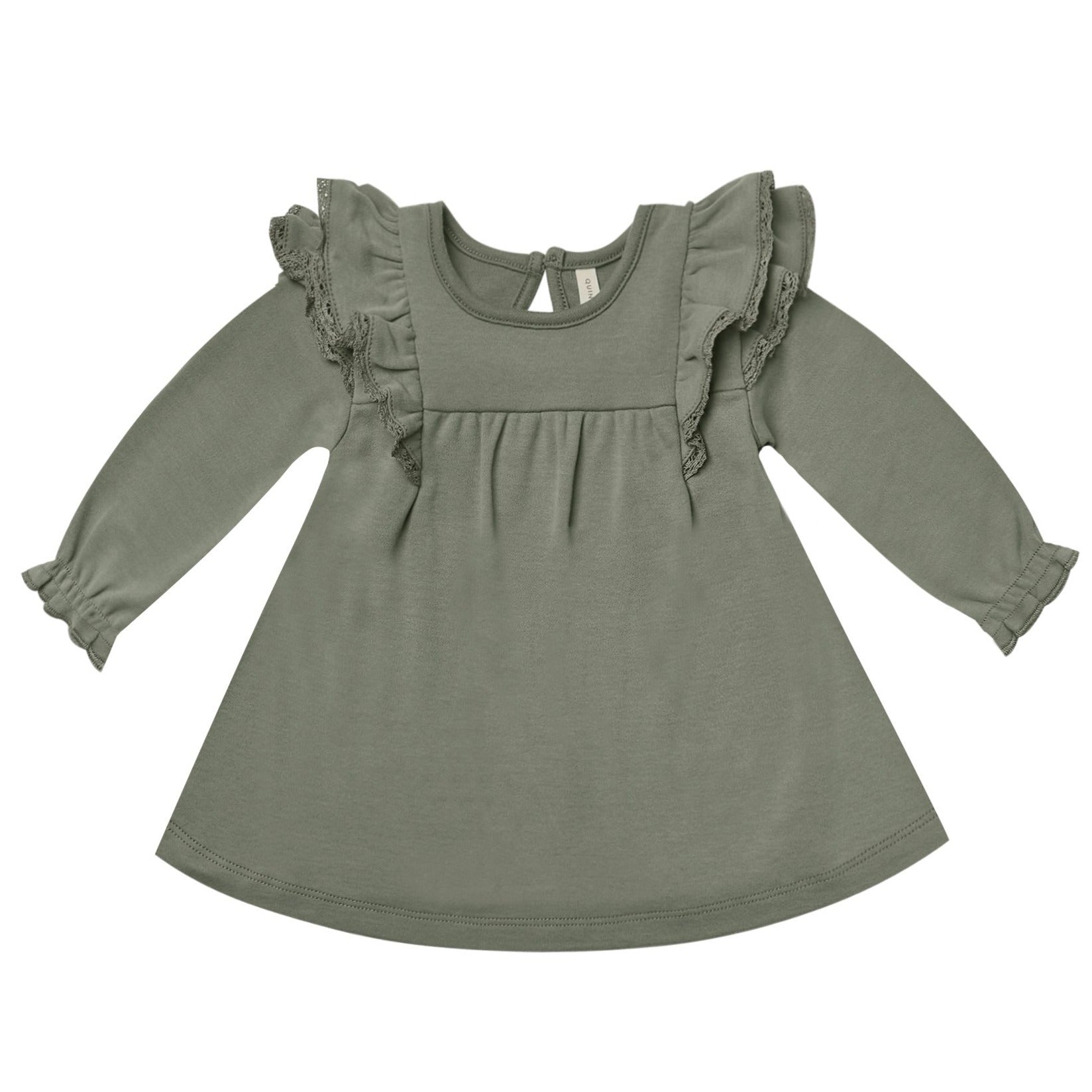Quiincy Mae Longsleeve Flutter Dress | Basil