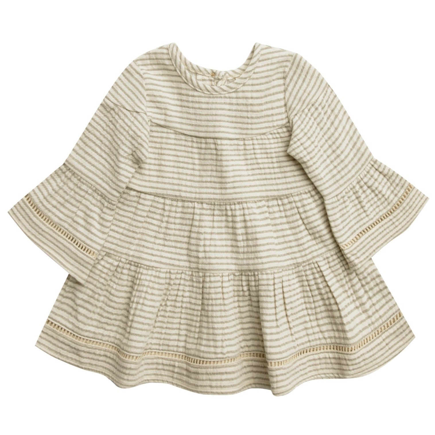 Quiincy Mae Belle Dress | Basil Stripe