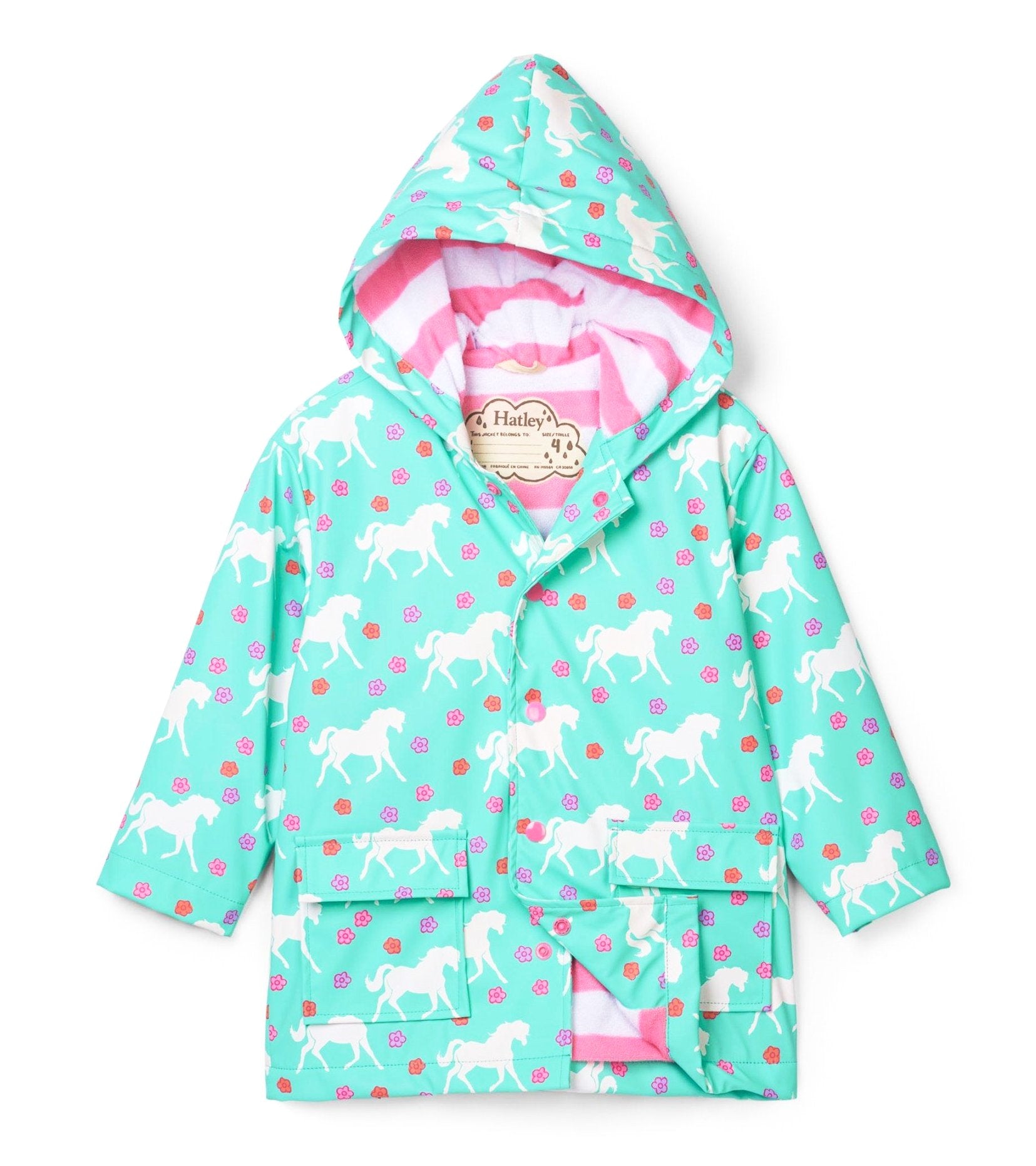 Hatley Color Changing Galloping Horses Raincoat