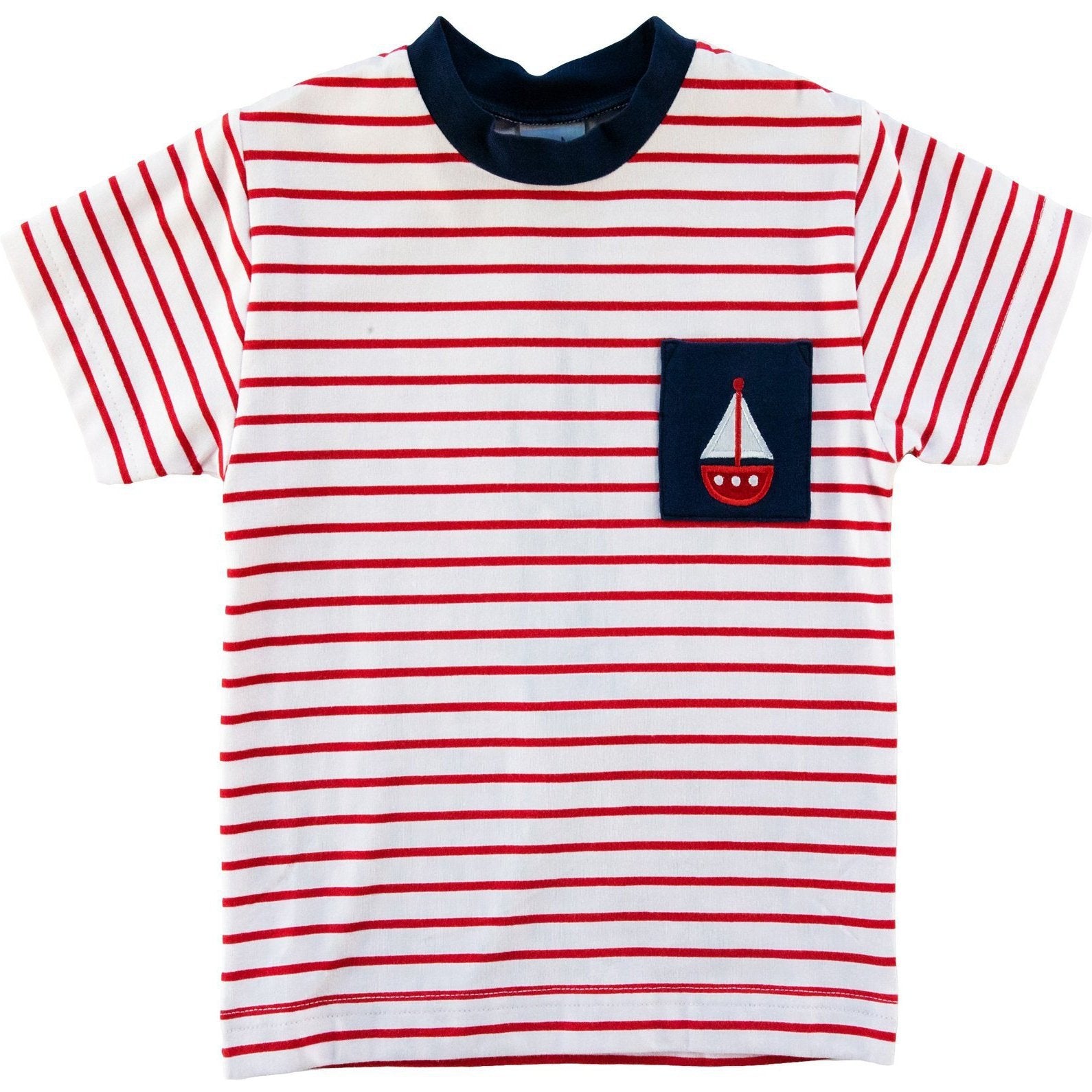 Florence Eiseman Stripe T Shirt With Sailboat