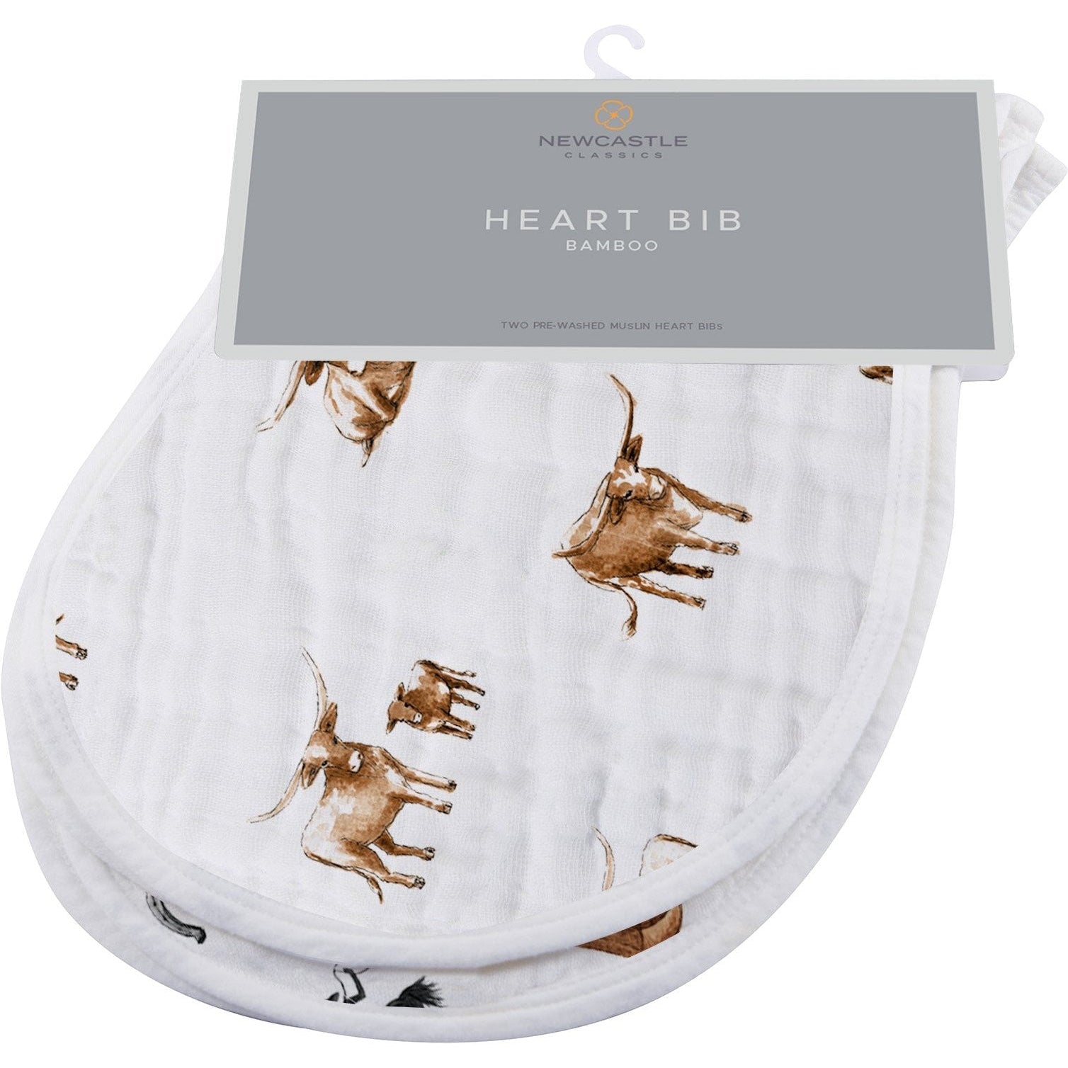 Newcastle Classics On The Range Bamboo Burp Cloth Bib 2-Pack