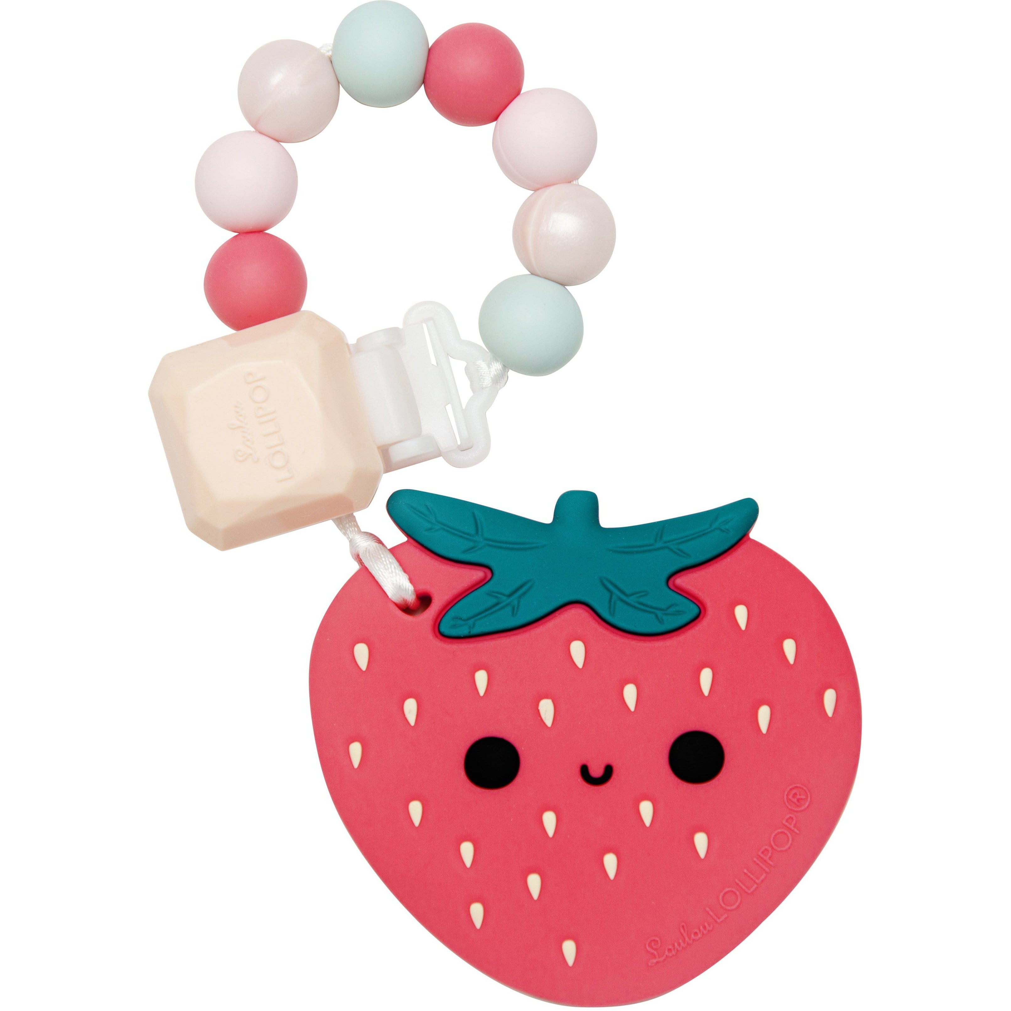 Loulou Lollipop Strawberry Silicone Teether Set
