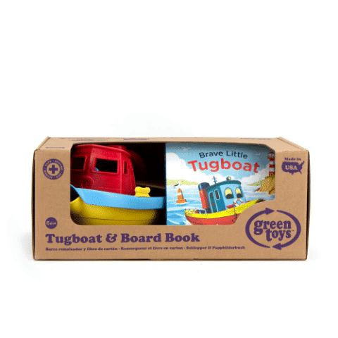 Green Toys Tugboat & Board Book Set