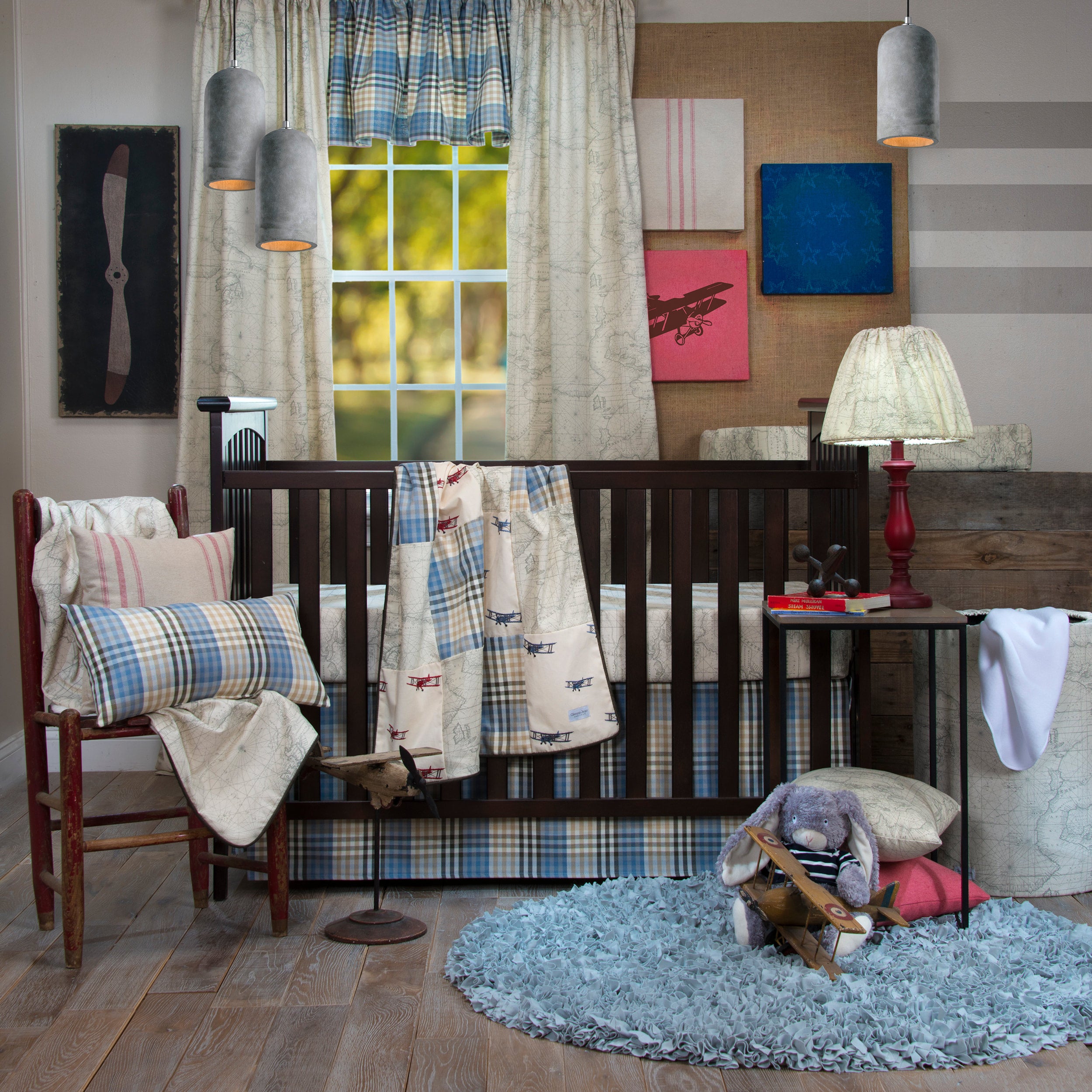 Glenna Jean Air Traffic 3-Piece Bedding Set (Includes quilt, sheet & crib skirt)