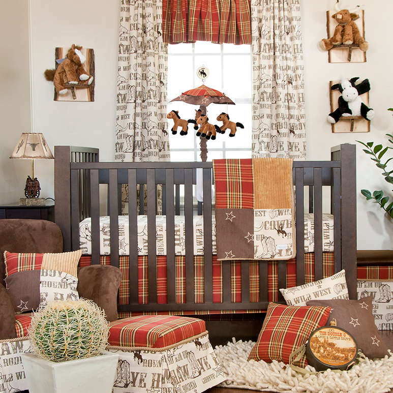 Glenna Jean Carson 2-Piece Starter Bedding Set (includes cowboy print sheet & crib skirt)