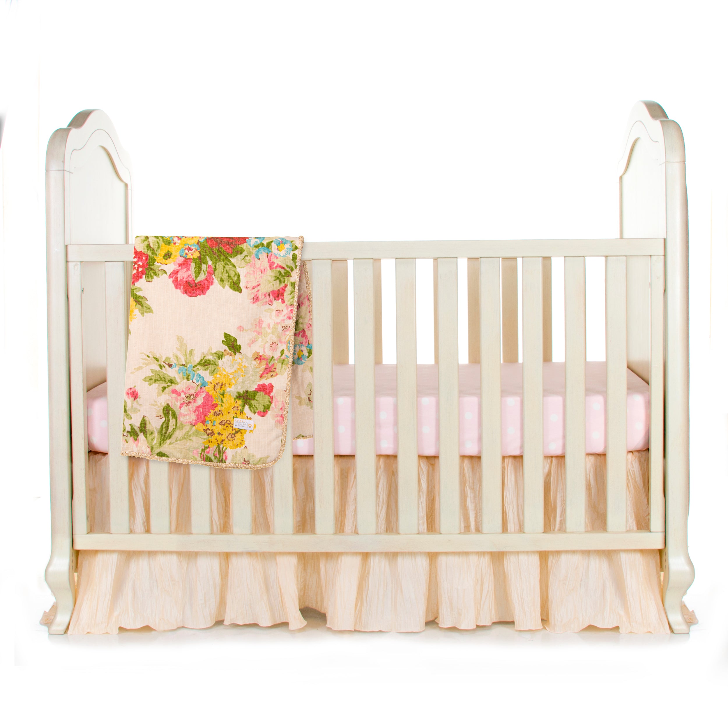 Glenna Jean Charlotte 3-Piece Bedding Set (Includes quilt, pink dot sheet & crib skirt)