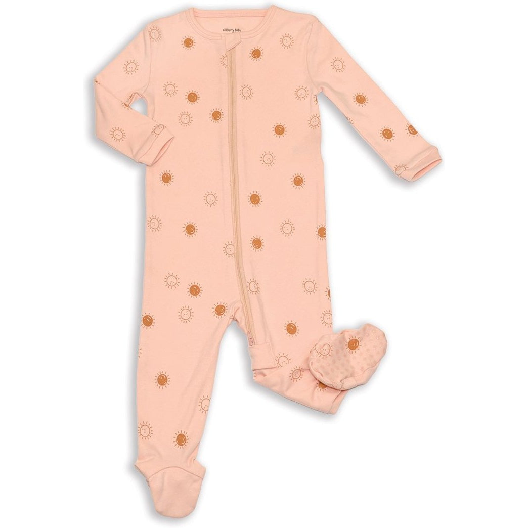 Silkberry Baby Organic Cotton Footed Sleeper with Zipper | Happy Avocado Print