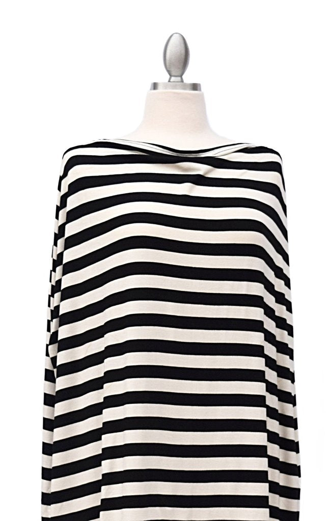Covered Goods 4-in-1 Nursing Cover Classic Black & Ivory Stripe