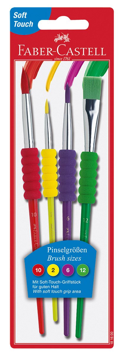 Faber-Castell 4 Pack Soft Grip Brushes