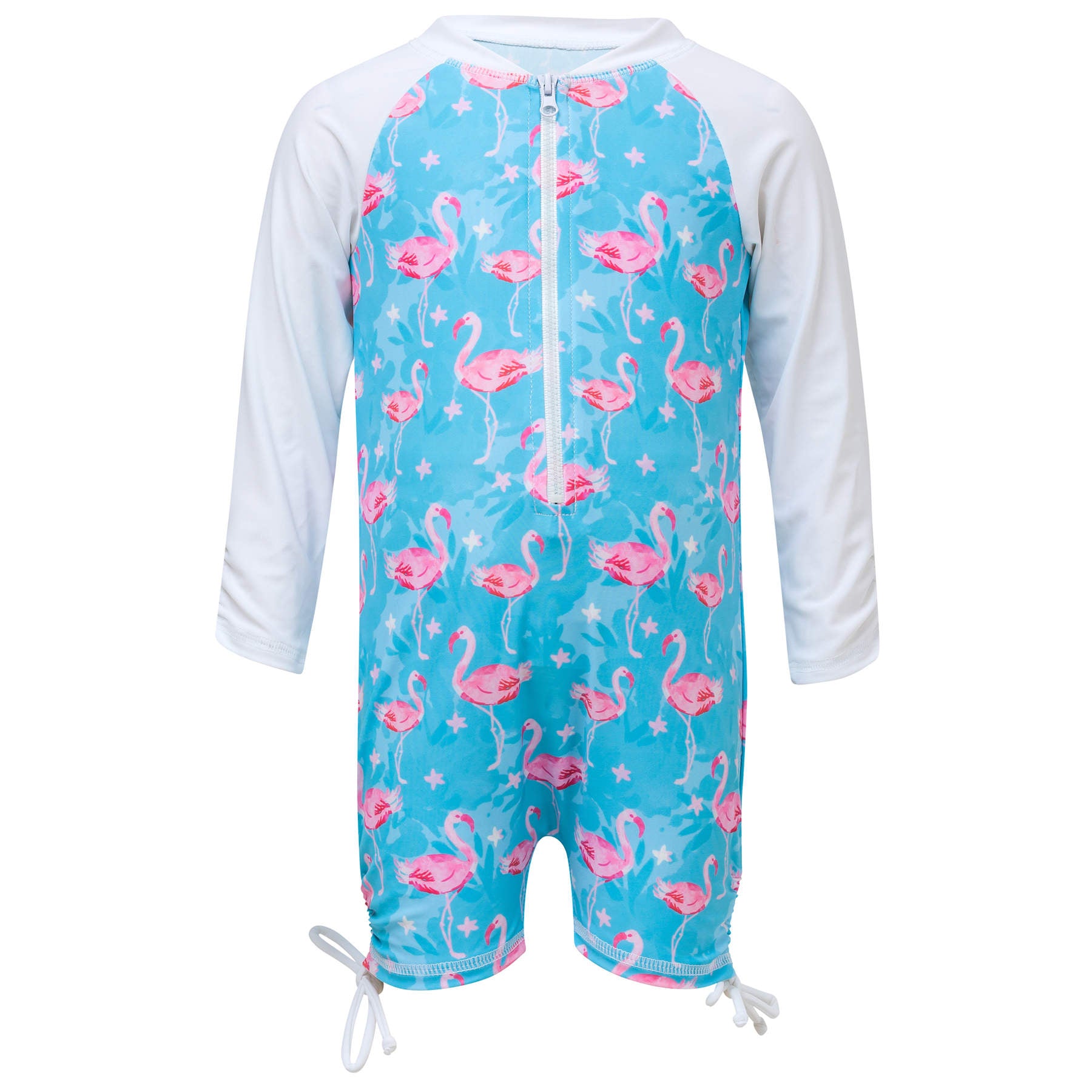 Snapper Rock Blue Flamingo Long Sleeve Sunsuit