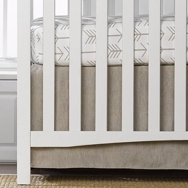 Liz and Roo Flax Linen Crib Skirt 16" Drop
