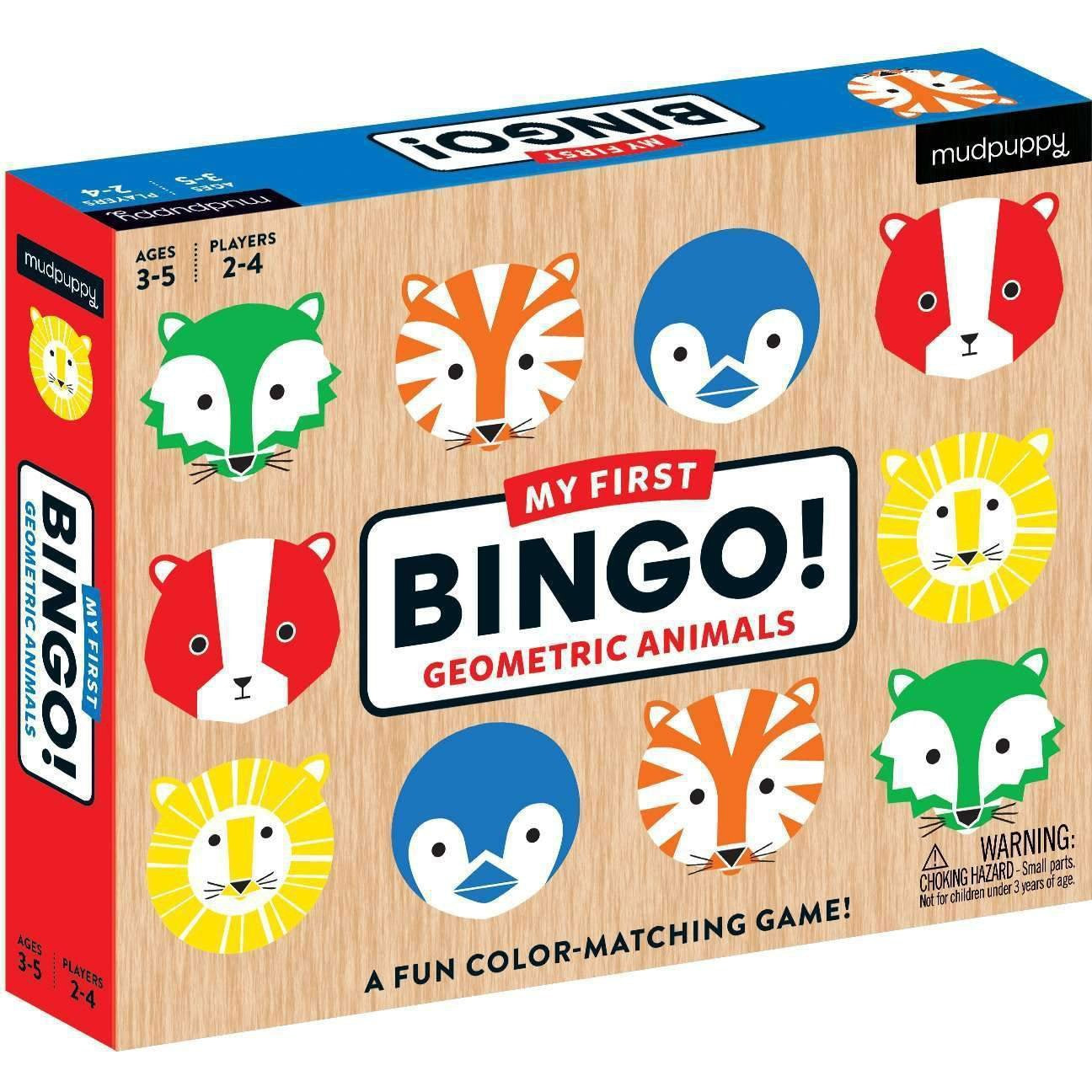 Mudpuppy Geometric Animals My First Bingo