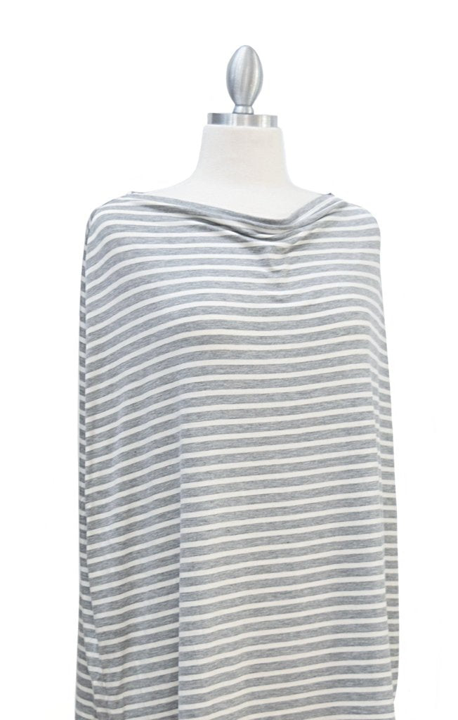 Covered Goods 4-in-1 Nursing Cover Grey & Ivory Pinstripe