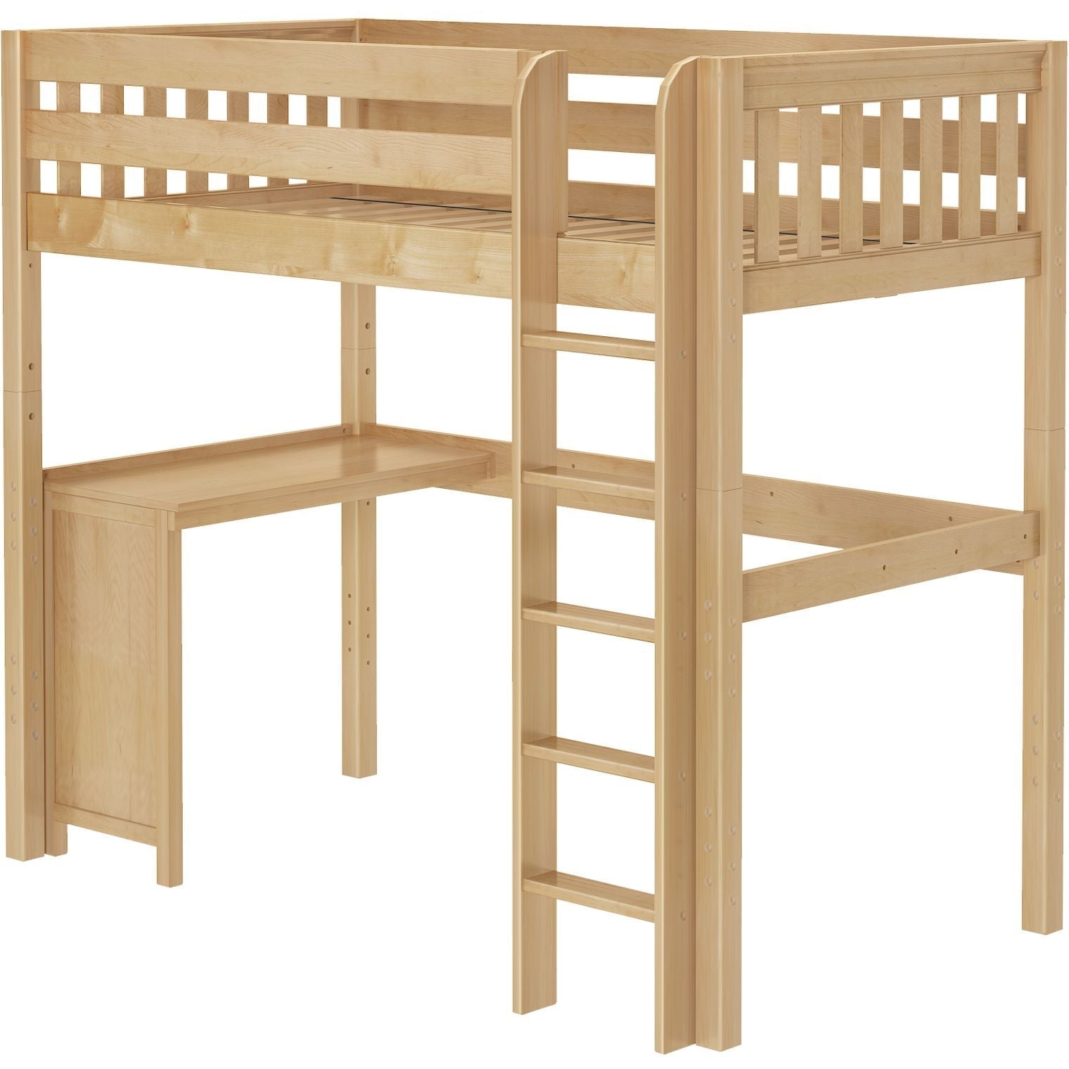 Maxtrix Twin High Loft Bed with Straight Ladder and Corner Desk