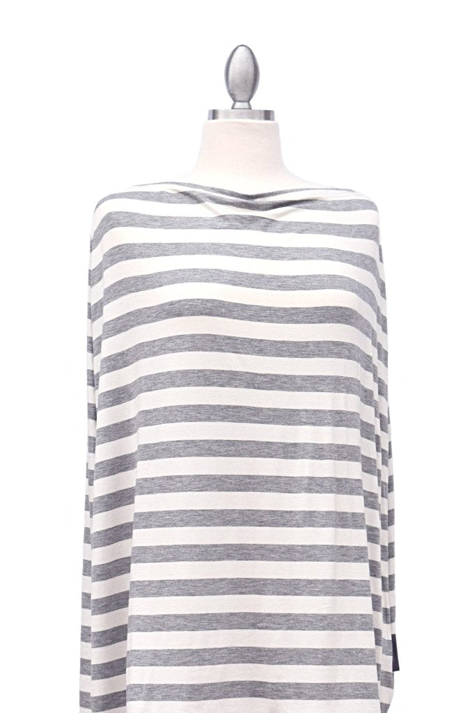 Covered Goods 4-in-1 Nursing Cover Classic Grey & Ivory Stripe
