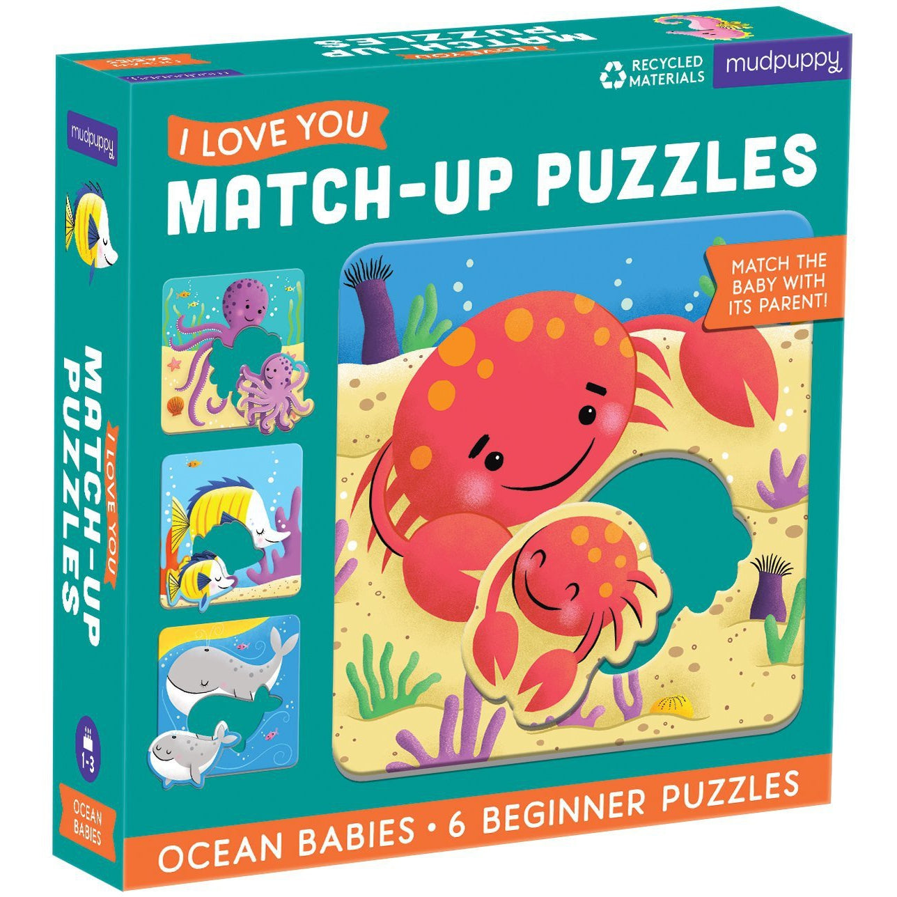 Mudpuppy Ocean Babies I Love You Match-Up Puzzles