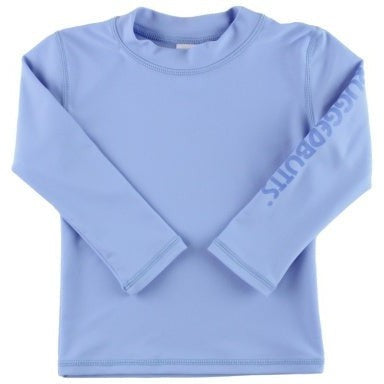 Rufflebutts Long Sleeve Logo Rash Guard | Periwinkle Blue