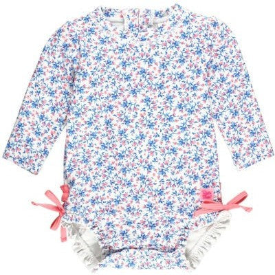 Rufflebutts Long Sleeve One Piece Rash Guard | Cottage Tea Time
