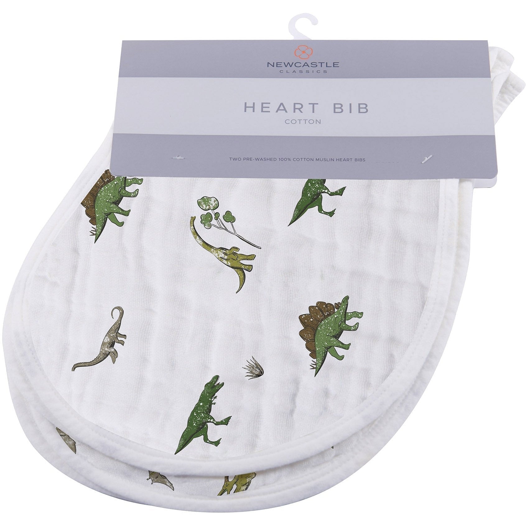 Newcastle Classics Dino Days Cotton Burp Cloth Bib 2-Pack