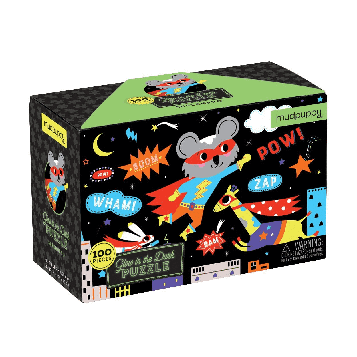 Mudpuppy Superhero Glow In The Dark Puzzle