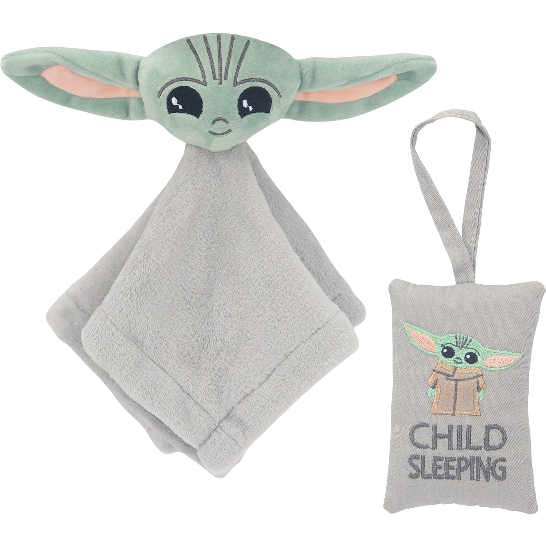 Lambs & Ivy Star Wars Baby Yoda Lovey & Door Pillow Gift Set