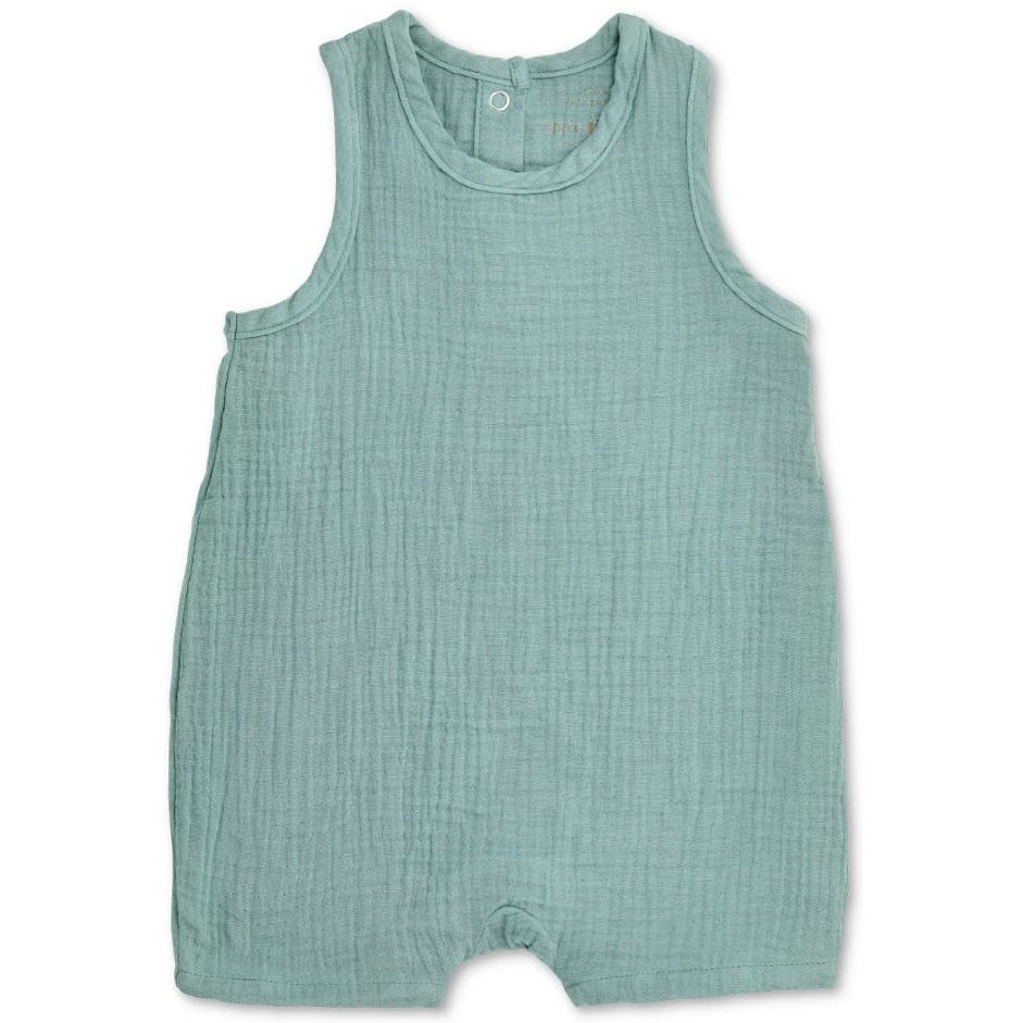 Apple Park Muslin Sleeveless Coverall | Teal