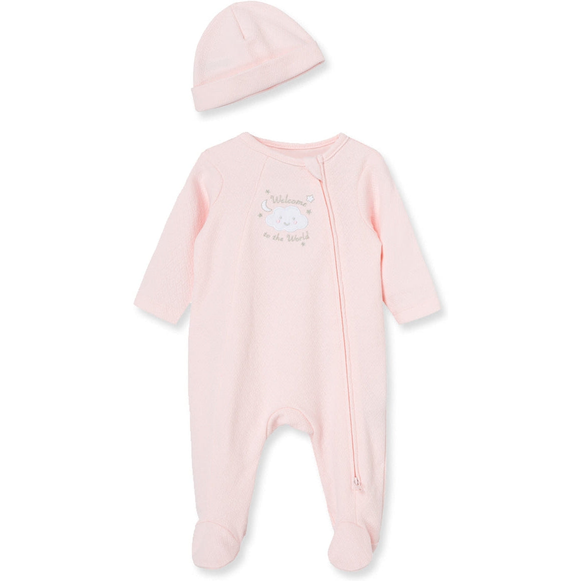 Little Me New World Girl Footie + Hat